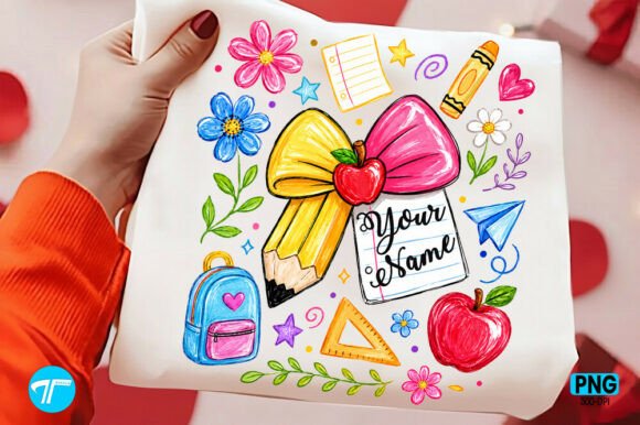 Download Personalized Teacher Name Pencil Bow PNG - Personalized Collection