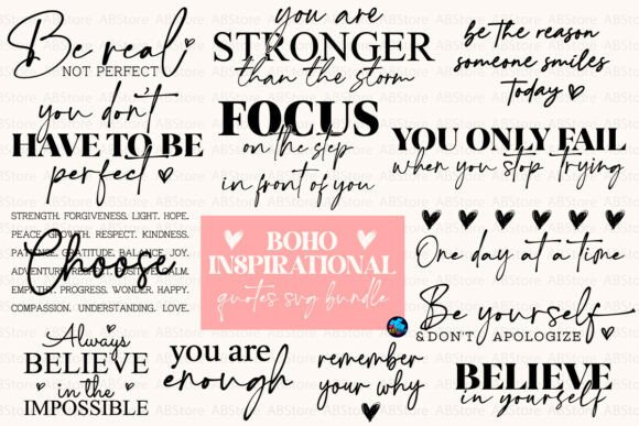 Download Boho Inspirational Quotes SVG - Inspiration Collection